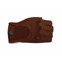 Autohandschuhe für Damen Nappaleder mit Kroko-Prägung braun Größe 7,5