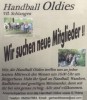 Vfl. - Die Handball Oldies suchen neue Mitglieder!!