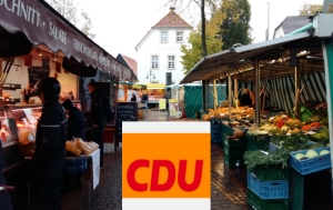 CDU auf dem Wochenmarkt in Schlangen