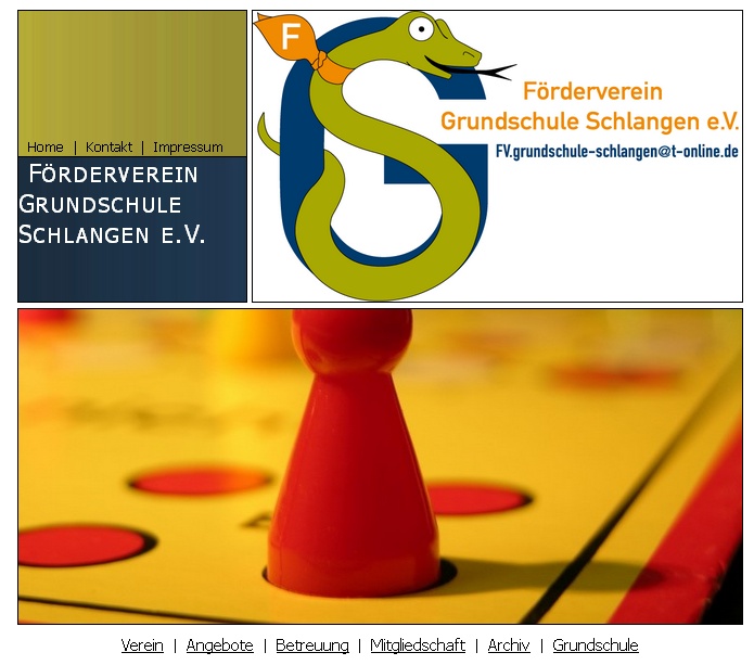 Die Homepage vom Förderverein der Grundschule Schlangen