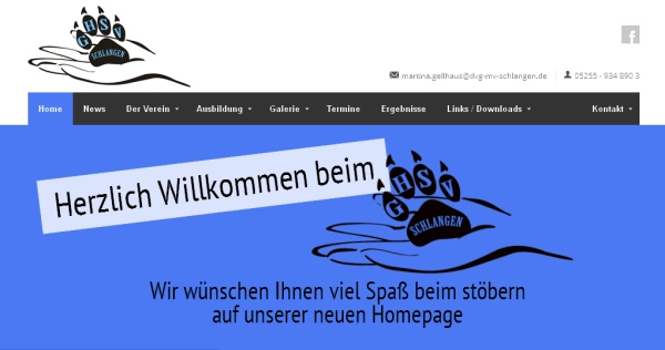 Die Homepage vom Gebrauchshunde Sportverein Schlangen 
