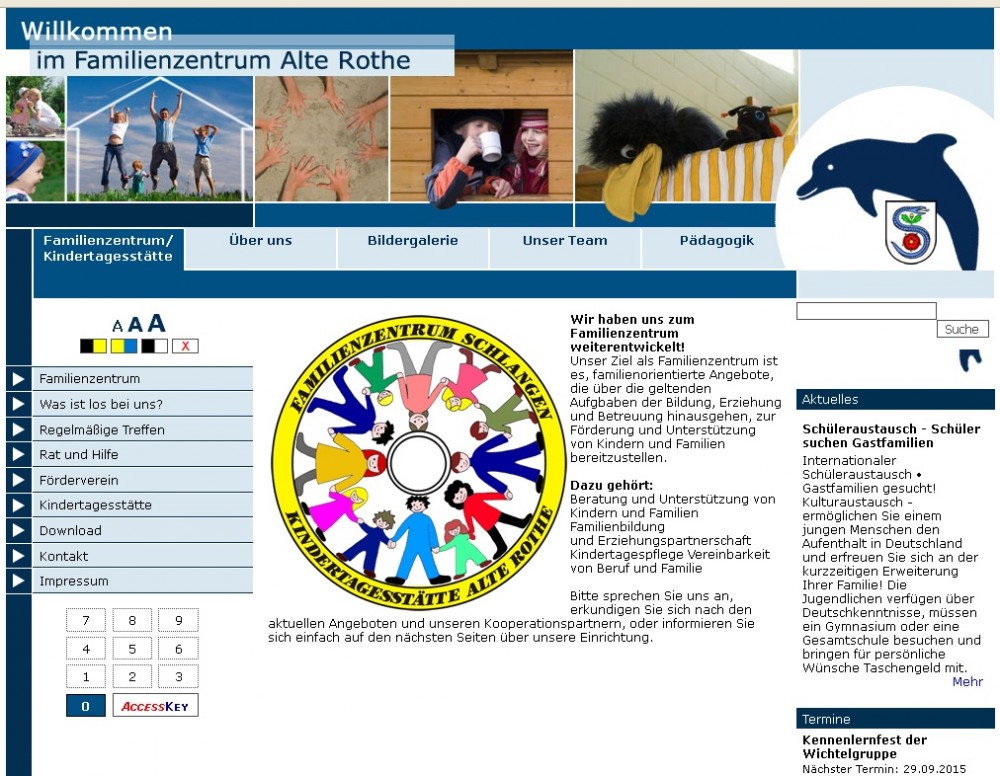 Homepage vom Kindergarten Alte Rothe in Schlangen