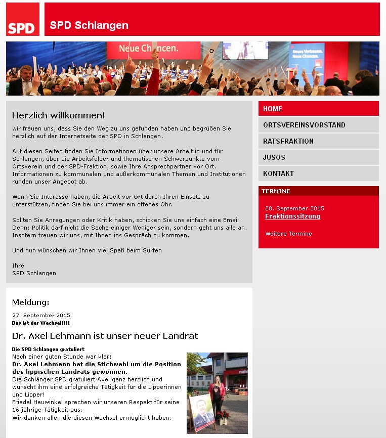 Die Homepage der SPD