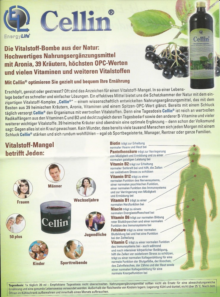 Cellin ist die natürliche Vitalstoffversorgung, ehältlich im Onlineshop unter www.vitalstofftipp.de