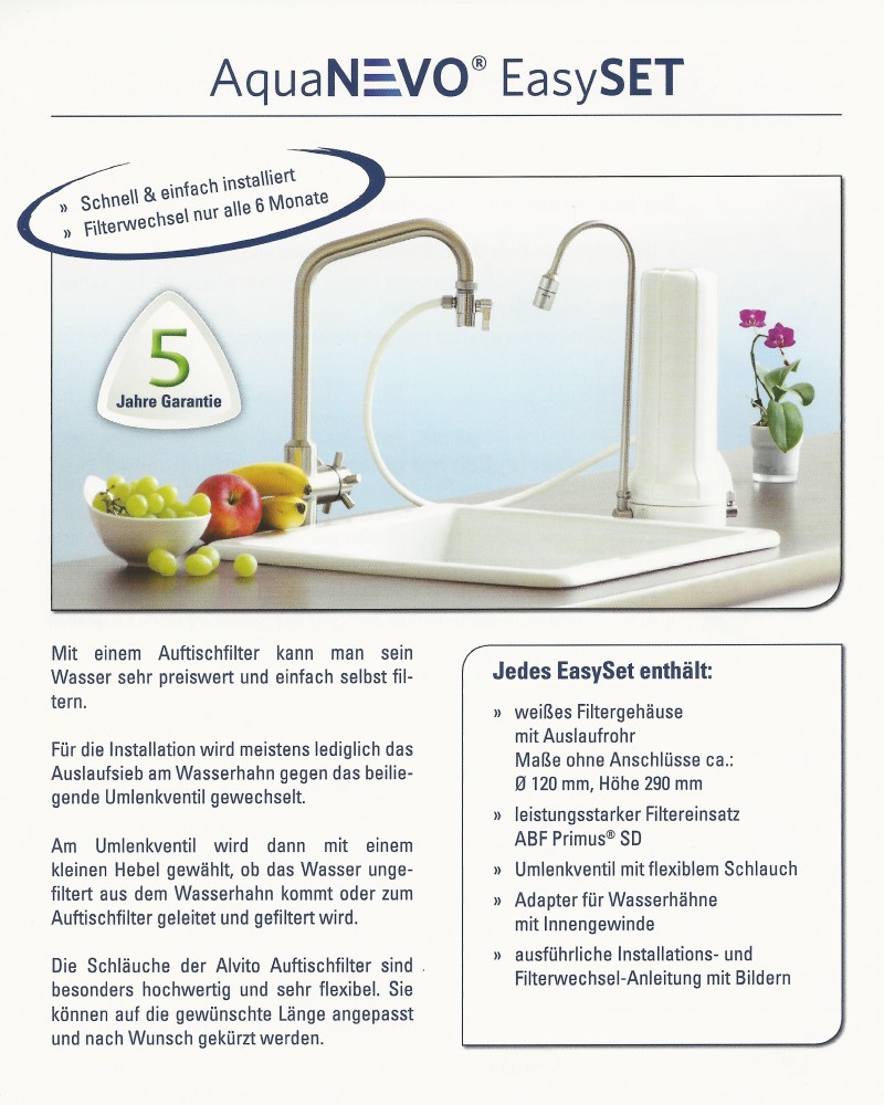 AquaNEVO Wasserfilter von vitaltrunk.de bieten Ihnen gutes, sauberes Trinkwasser für den Hausgebrauch.