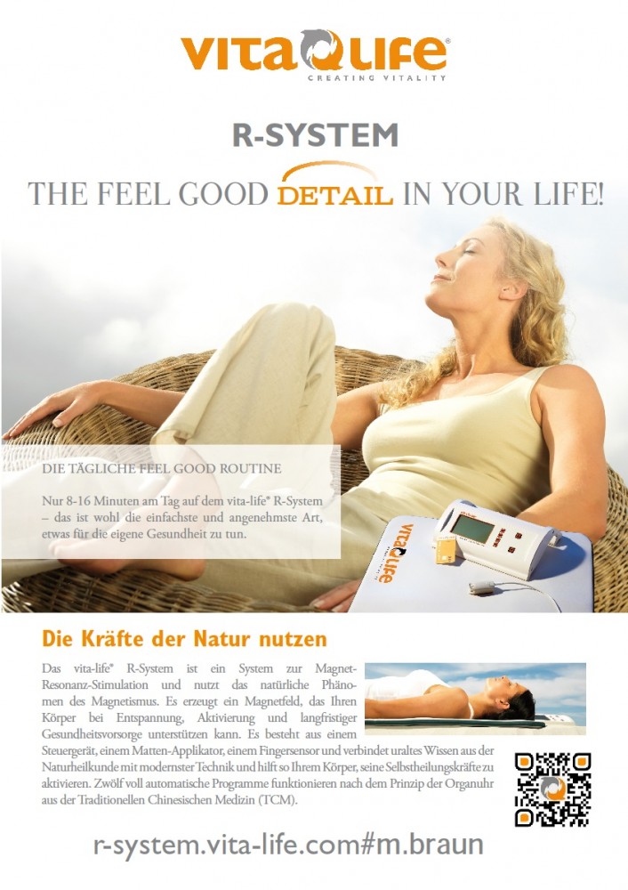 Magnetfeldtherapie mit dem vita-life® R-System erhältlich bei der Braun & Braun GbR aus Weißwasser.