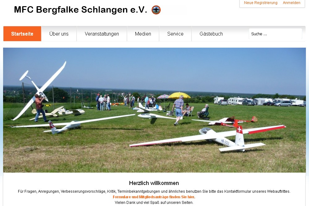 Homepage vom Modellflugclub 