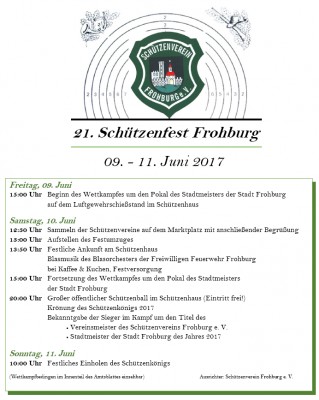 Schützenfest in Frohburg vom 09.-11.06.2017