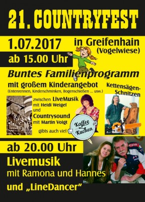 01.07.2017 - Großes Countryfest in Greifenhain ab 15 Uhr