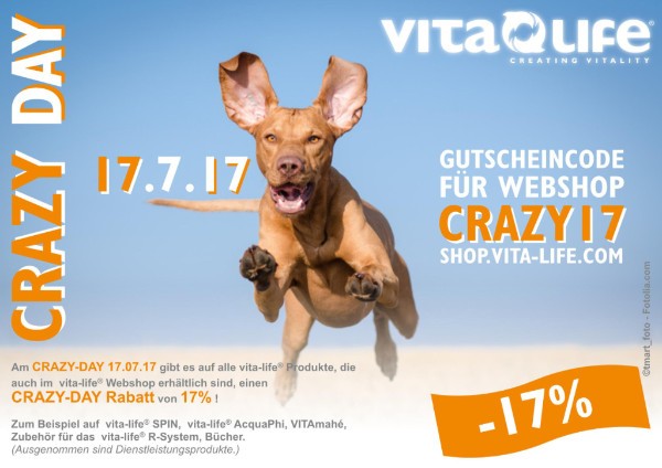 17% CRAZY-DAY-RABATT am 17.7.17 im vita-life® Webshop