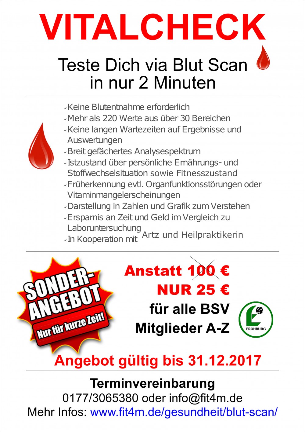 Weihnachtsangebot bis 31.12.2017 Vitalcheck