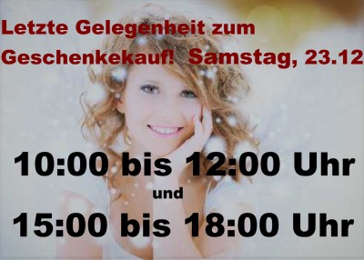 Last Minute Weihnachtsgeschenke - wir freuen uns auf Sie!