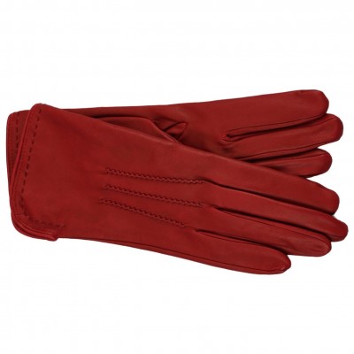Elegante Lederhandschuhe von Omega srl (Neapel) in edlem rot