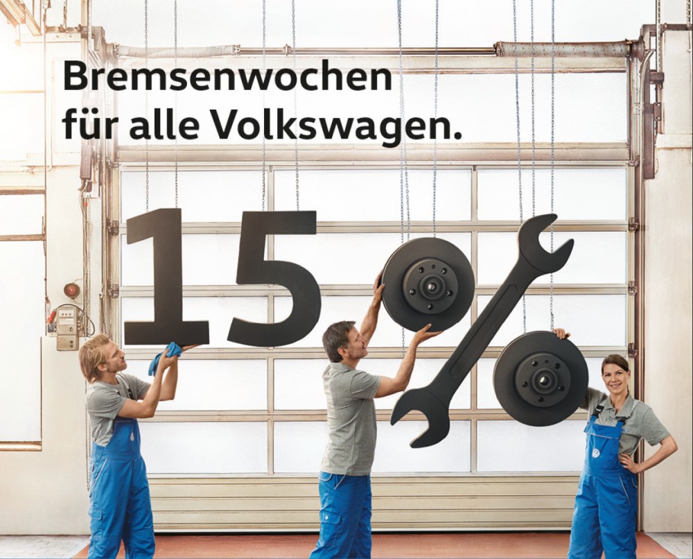 15% Rabatt beim Kauf von Volkswagen Original Bremsen