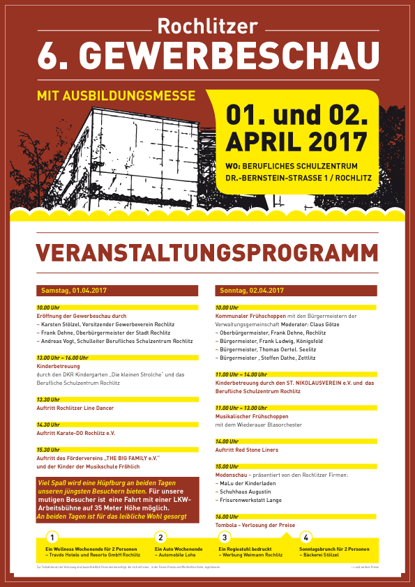 Das Programm zur 6. Gewerbeschau in Rochlitz